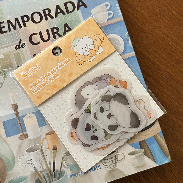 Kit de 12 Marca Páginas Floridos Animais com Soninho