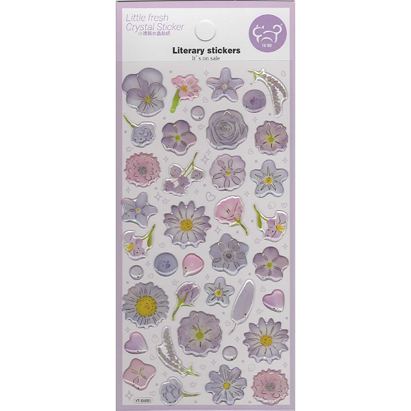 Adesivo Decorativo Alto-relevo Flores Literary Stickers