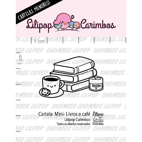 Carimbo Mini Livros e Café - Lilipop