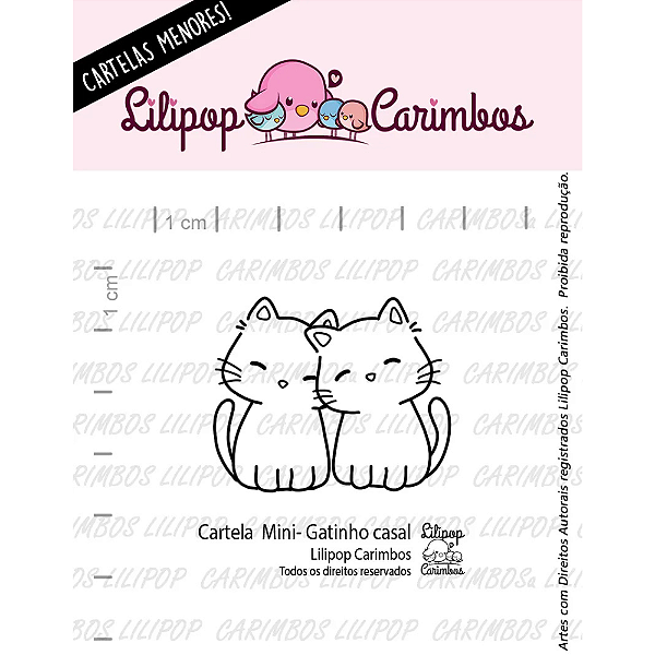 Carimbo Mini Gatinho Casal - Lilipop