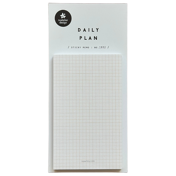 Bloco Autoadesivo Stick Daily Plan Sticky Memo Quadriculado - Suatelier