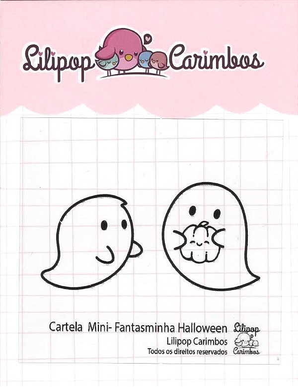 Carimbo Mini Fantasminhas Halloween - Lilipop