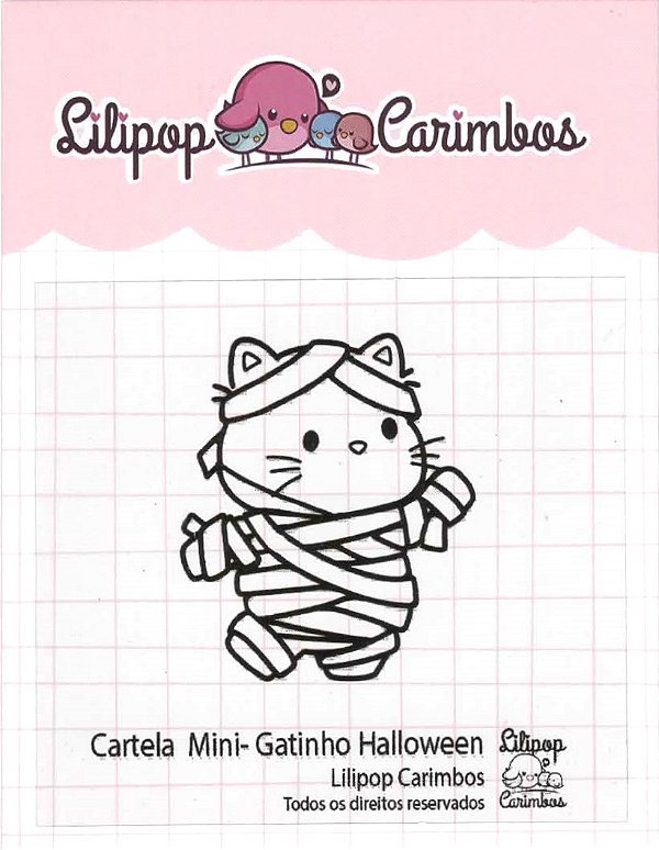 Carimbo Mini Gatinho Múmia Halloween - Lilipop