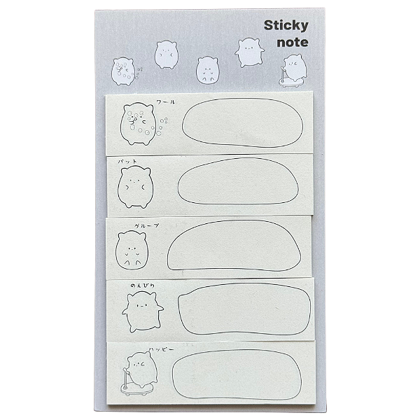 Cartela de Blocos Autoadesivos Sticky Note Ursinho Branco