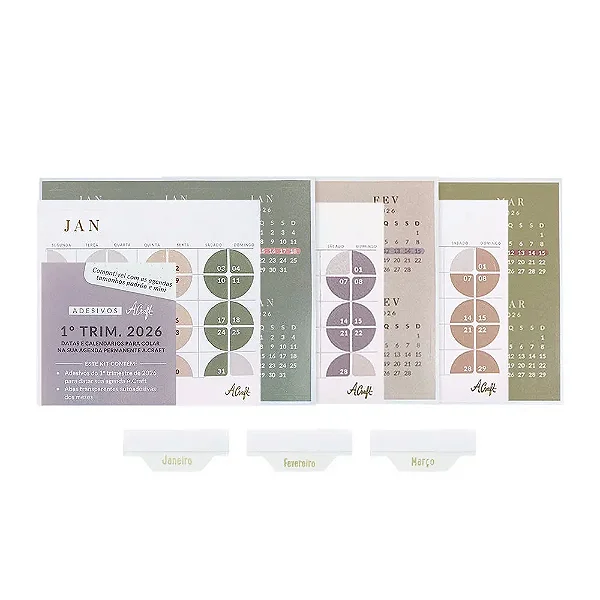 Adesivos Para Planner Não Datado 1º trimestre 2026 Para Planner Padrão e Mini A.Craft