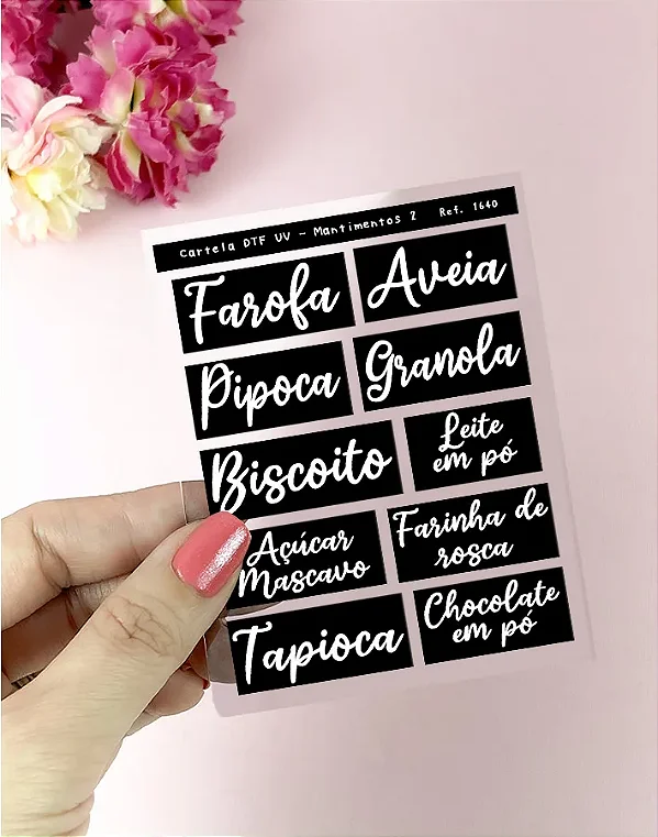 Cartela de Adesivo DTF UV Mantimentos 2 - Lilipop