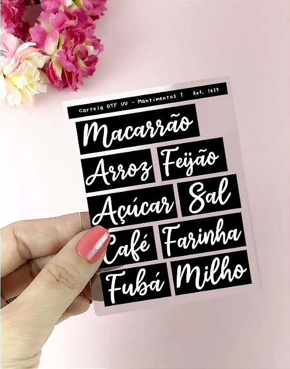 Cartela de Adesivo DTF UV Mantimentos 1 - Lilipop