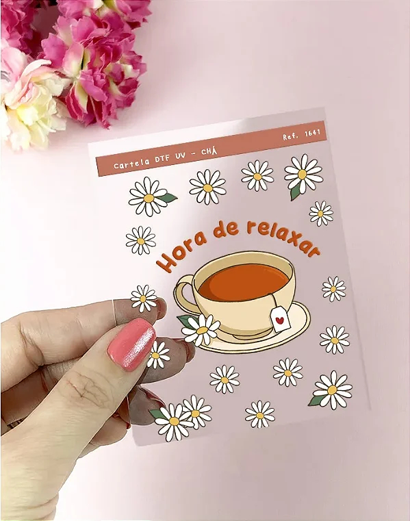 Cartela de Adesivo DTF UV Chá - Lilipop