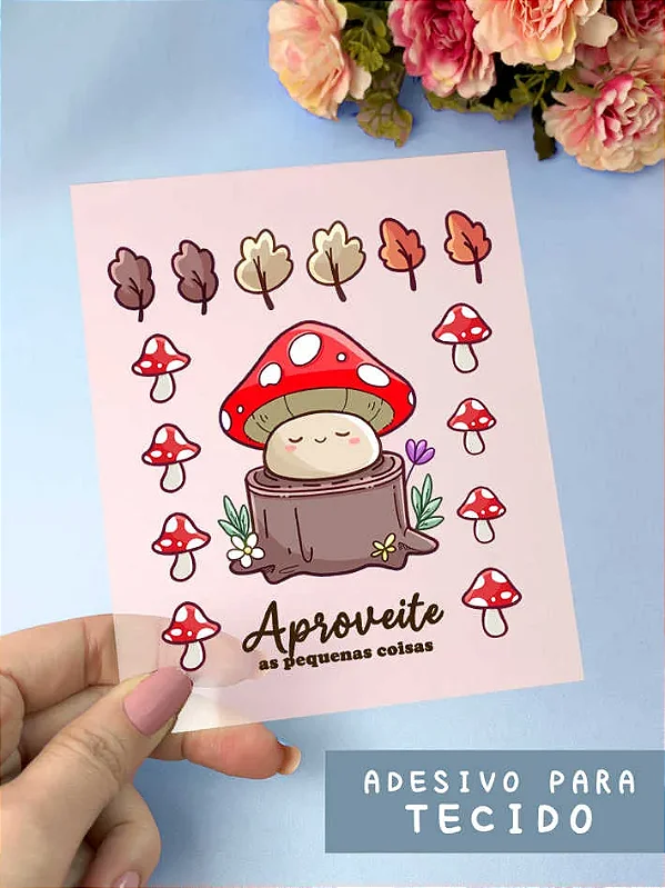 Cartela de Adesivo DTF Têxtil Cogumelo - Lilipop