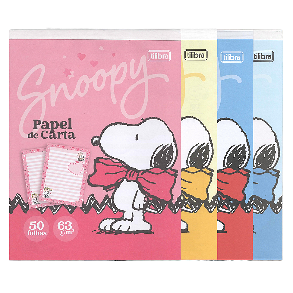 Bloco de Papel de Cartas 50 Folhas Snoopy