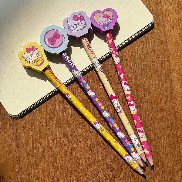 Lápis Preto Escolar HB Hello Kitty Com Borracha Leo&Leo