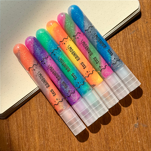 Cola Glitter Colorida Rainbow 10ml Artesanato Tris