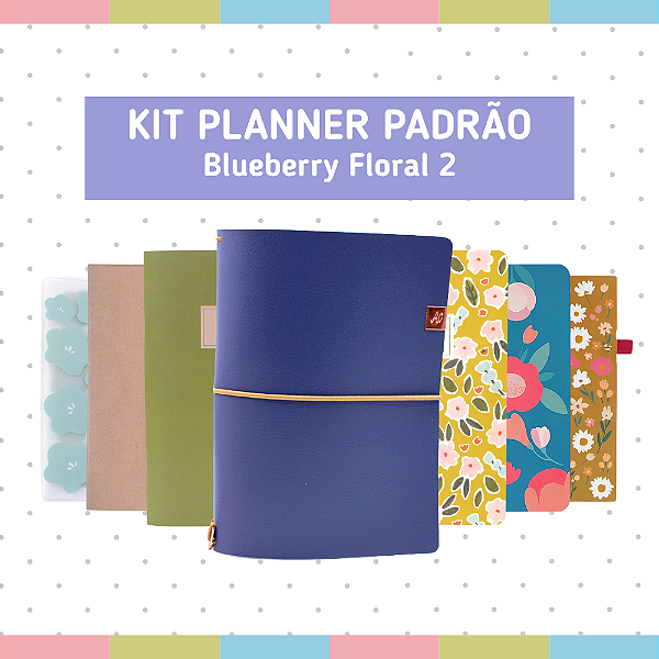 Kit Planner Padrão Blueberry Floral 2