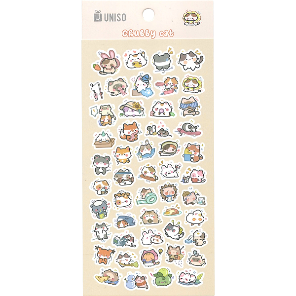 Adesivo Decorativo Animais Glitter Chubby Cat Uniso