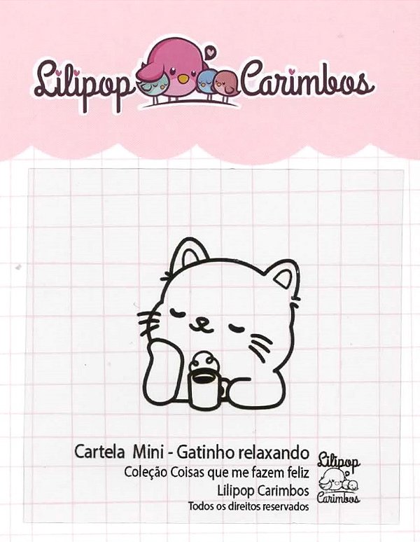 Carimbo Mini Gatinho Relaxando - Lilipop