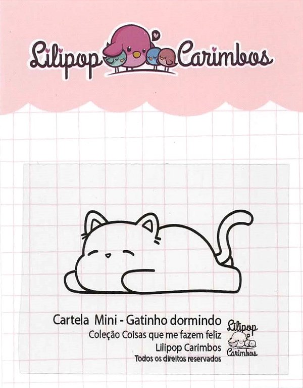Carimbo Mini Gatinho Dormindo - Lilipop