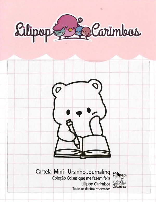 Carimbo Mini Ursinho Journaling - Lilipop