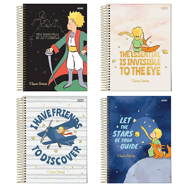 Caderno Colegial Pautado Espiral Capa Dura 17,5x24,2cm 01 Matéria O Pequeno Príncipe