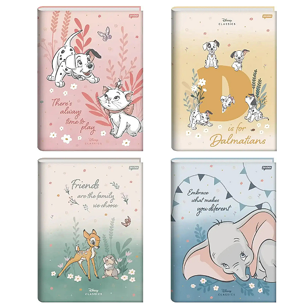 Caderno Universitário Pautado Brochura Capa Dura 20x27,5cm 01 Matéria Classics Disney