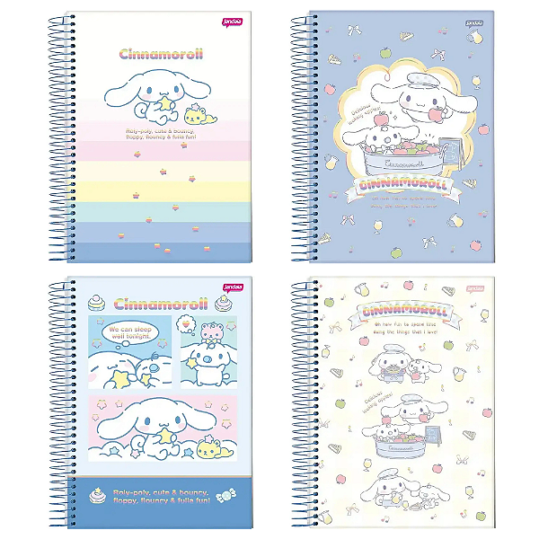 Caderno Universitário Pautado Espiral Capa Dura 20x27,5cm 01 Matéria Cinnamoroll