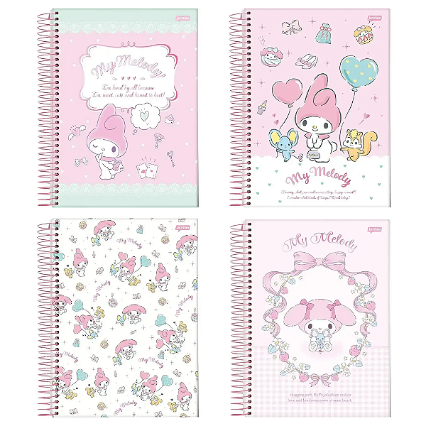 Caderno Universitário Pautado Espiral Capa Dura 20x27,5cm 01 Matéria My Melody