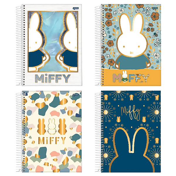 Caderno Universitário Pautado Espiral Capa Dura 20x27,5cm 01 Matéria Miffy