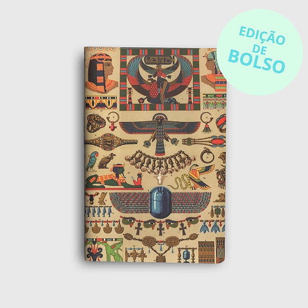 Journal Sem Pauta Ornamentos de Cor Egípcia Edição de Bolso