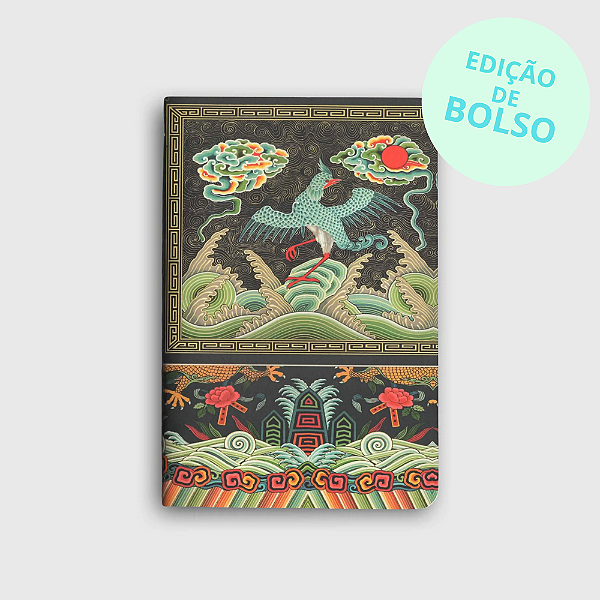 Journal Sem Pauta Ornamentos de Cor Chinesa Edição de Bolso