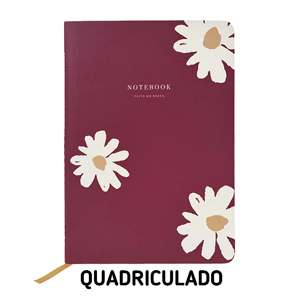Caderno Quadriculado Red Mocha Floral Para Planner A.Craft Tamanho Padrão