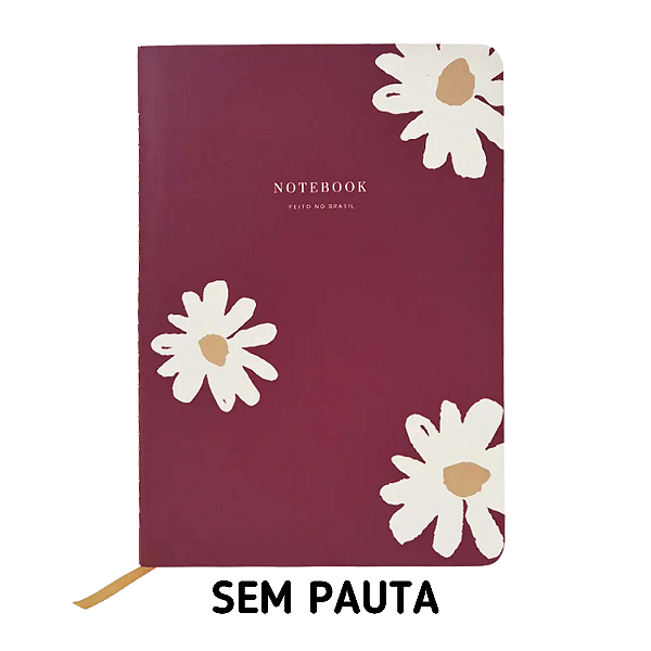 Caderno Sem Pauta Red Mocha Floral Para Planner A.Craft Tamanho Padrão