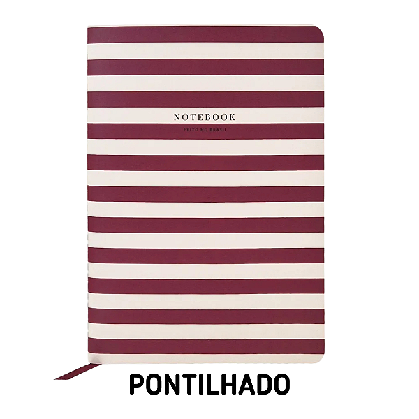 Caderno Pontilhado Cereja Listrado Para Planner A.Craft Tamanho Padrão
