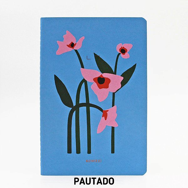 Caderno Brochura Pautado Flexível Large Papoula Schizzi