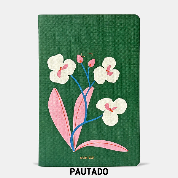 Caderno Brochura Pautado Flexível Large Orquídea Schizzi