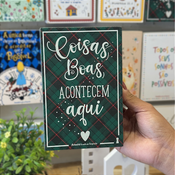 Quadro Box 10x15 em Madeira Coisas Boas Acontecem