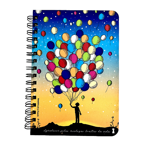 Caderno Espiral Pautado com Capa de Madeira Agradecer Pelas Miudezas