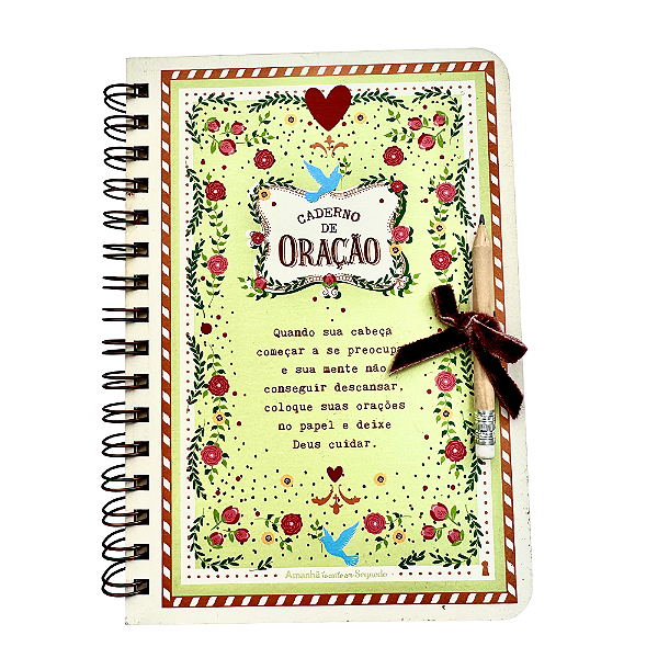 Caderno de Oração Espiral Pautado Quando Sua Cabeça Começar com Capa de Madeira