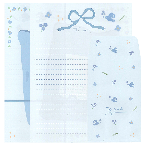 Kit Com 6 Papéis de Carta +3 Envelopes - Flores To You