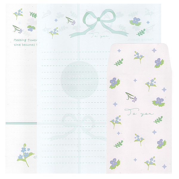 Kit Com 6 Papéis de Carta +3 Envelopes - Flores Extra Special To You