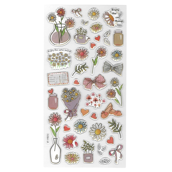 Adesivo Decorativo Alto-relevo Epoxy Buquê Enjoy The Little Things