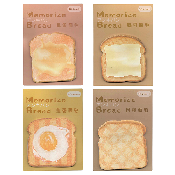 Bolo de Notas Auto Adesivo Memorize Toast Bread 30 Folhas