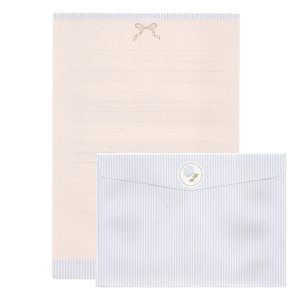 Kit Com 4 Papéis de Carta + 4 Envelopes Hortensias - Cartões Gigantes