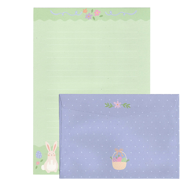 Kit Com 4 Papéis de Carta + 4 Envelopes Páscoa - Cartões Gigantes