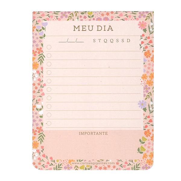 Bloco de Anotações Meu Dia Linha Flora