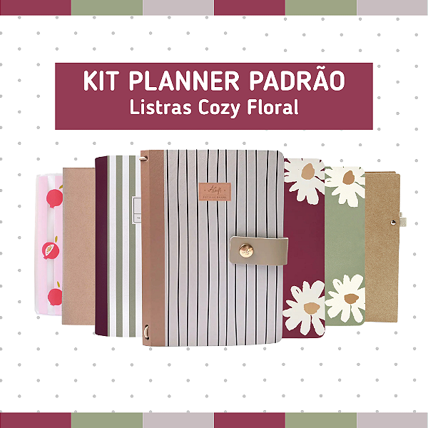Kit Planner Padrão Listras Cozy Floral
