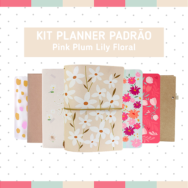 Kit Planner Padrão Pink Plum Lily Floral
