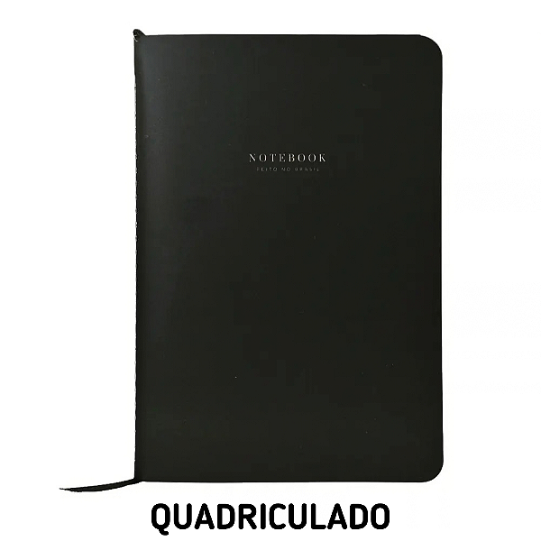 Caderno Quadriculado Preto Clássico Para Planner A.Craft Tamanho Padrão