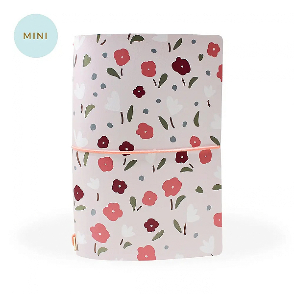 Mini Capa Pink Garden (Para 4 Mini Blocos) Para Mini Planner A.Craft