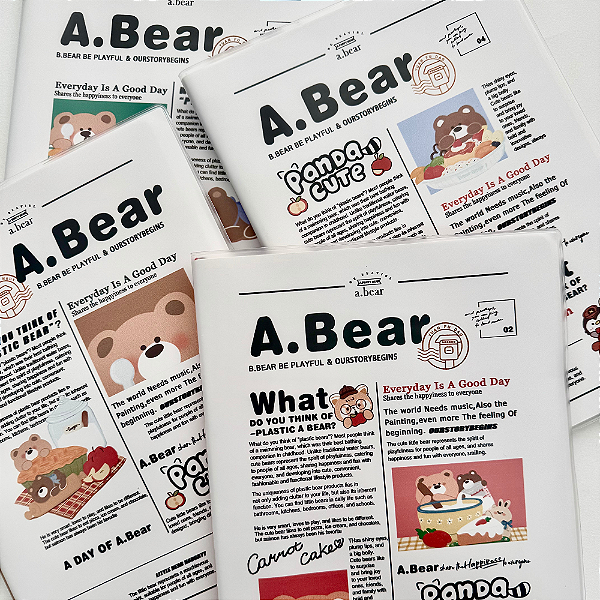 Caderno Brochura B5 Pautado Journal Bear