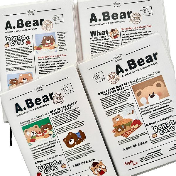 Caderneta Brochura A6 Pautado Journal Bear