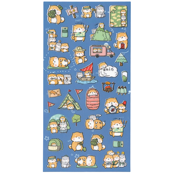 Adesivo Decorativo de Papel Acampamento Shiba Nekoni